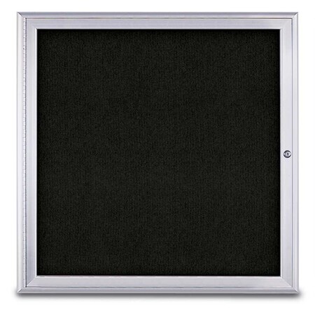 United Visual Products Sliding Door Indoor Enclosed Corkboard, 9 UV9029ACSH-GOLD-FORBO